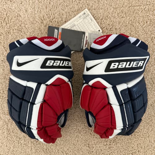 Nike Bauer Vapor XXXX Hockey Gloves 14" Navy/Red Brand New with Tags