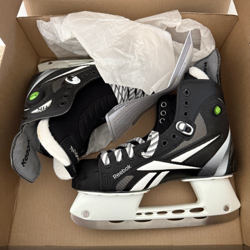 Brand New Reebok 11K Pump Hockey Skates Regular Width 8 Black/White
