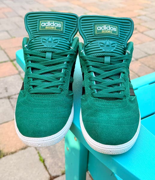 adidas gazelle silver green womens adidas Busenitz Skateboard Shoe - Black/Orange/Gum main image 1