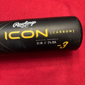 2023 Rawlings Icon Composite BBCOR Certified Bat (-3) 28 oz 31" (Used)