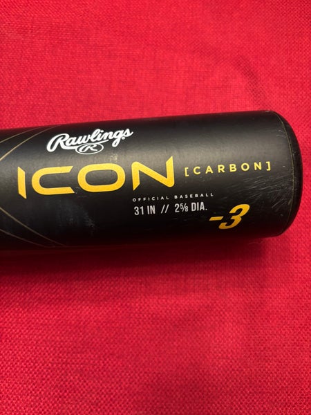 2023 Rawlings Icon Composite BBCOR Certified Bat (-3) 28 oz 31" (Used)