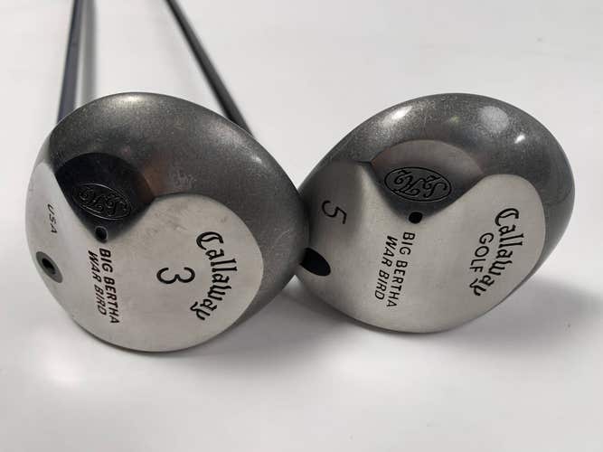 Callaway Big Bertha Warbird 3 & 5 Fairway Wood Set 15* 18* RCH 96 Firm Mens RH