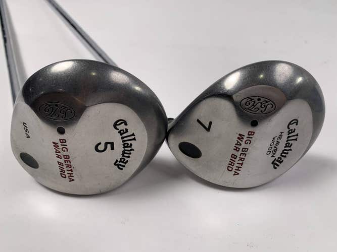 Callaway Big Bertha Warbird 5 & 7 Fairway Wood Set 18* 21* Memphis 10 Mens RH
