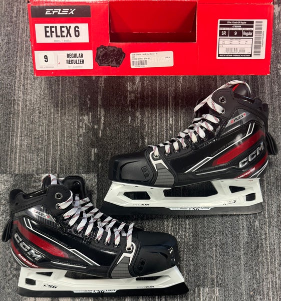 Senior CCM Eflex 6 Hockey Goalie Skates Regular Width 9 (Used)
