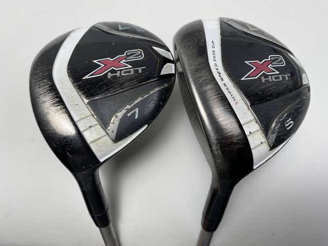 Callaway X2 Hot Womens 5 & 7 Fairway Wood Set 18* 21* Ladies Graphite Womens LH
