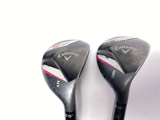 Callaway X Hot 19 Womens 5 & 6 Hybrid Set 25* 28* X Hot 50g Ladies RH