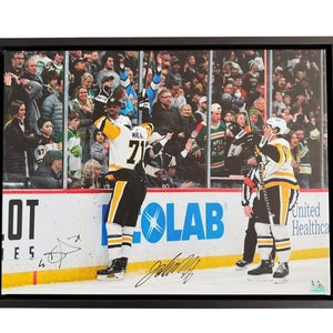 Evgeni Malkin & John Marino Autographed 16x20 Framed Canvas