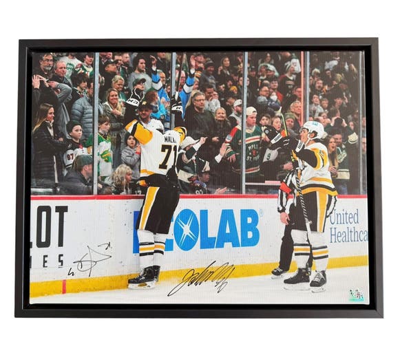 Evgeni Malkin & John Marino Autographed 16x20 Framed Canvas