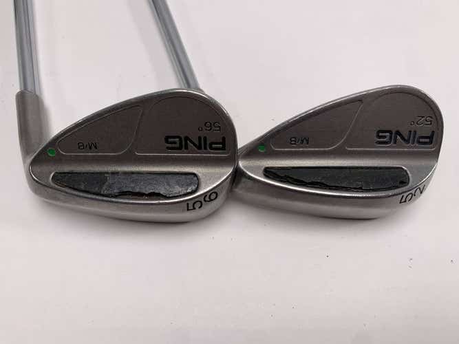 Ping MB Wedge Set 52* 56* Green Dot 2* Up Wedge Steel Mens RH Midsize Grips