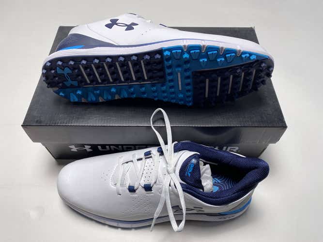 Under Armour UA Drive Fade SL Golf Shoes White Blue Men's SZ 12 (3026922-101)