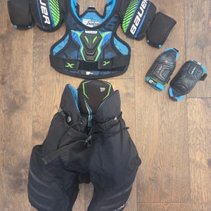 Youth Medium Bauer X shoulder pads, elbow pads and pantsStarter Kit (Used)