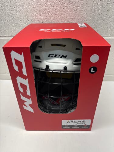 New!! CCM Tacks 210 Helmet Combo Large White