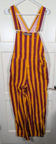 Game Bibs Minnesota Golden Gophers Maroon Gold Striped Overalls Adult Size M USC