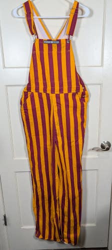 Game Bibs Minnesota Golden Gophers USC Maroon Gold Striped Overalls Adult Size M