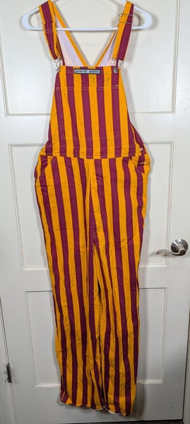 Game Bibs Minnesota Golden Gophers USC Maroon Gold Striped Overalls Adult Size M