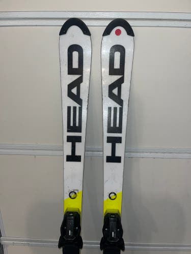 150cm HEAD World Cup Rebels e.SL Racing Skis With Bindings Max Din 11 (Used)