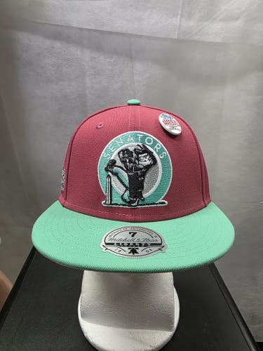 NWS Washington Senators Mitchell & Ness Tops Chrome Fitted Hat 7 MLB
