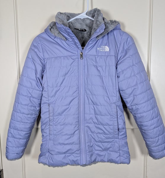 The North Face Jacket Girls Size: M 10/12 Hooded Quilted Fleece Lined Purple