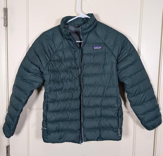 Patagonia Down Sweater Jacket Evergreen Quilted Puffer Girl's Size: XL *See Desc