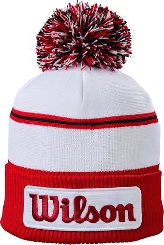 Wilson Staff Tour Beanie (White/Red, One Size) Golf Hat 2025 NEW