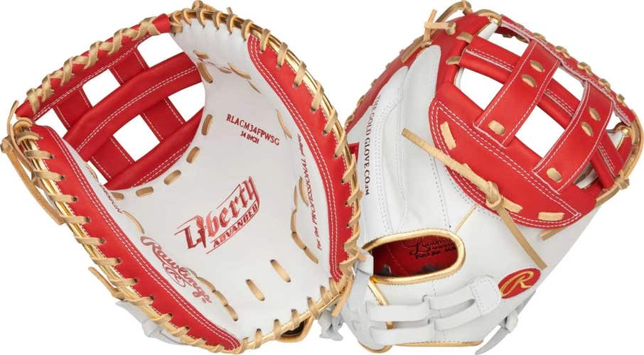 Rawlings Liberty Advanced 34" Fastpitch Softball Catcher's Mitt RLACM34FPWSG