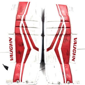 Used Vaughn VELOCITY JR 24+2 Goalie Leg Pads Junior Red And White 24" 11860-S000300392