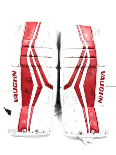 Used Vaughn VELOCITY JR 24+2 Goalie Leg Pads Junior Red And White 24" 11860-S000300392