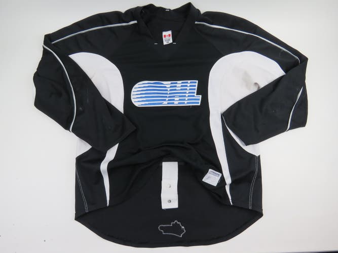 Reebok Practice Worn Used Authentic OHL CHL Pro Stock Hockey Jersey 56 Black