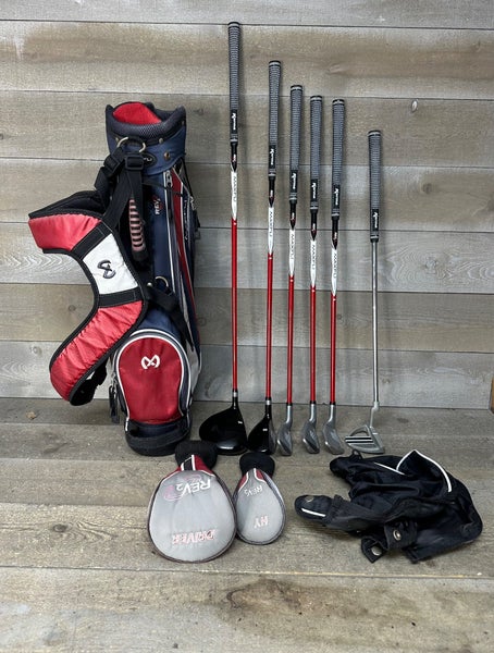 Maxfli REV2 Youth 6 Golf Club Set Bag RH 46-52" New Grips 7 9 S Putter Driver HY