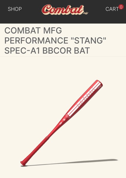 2025 Combat MFG Performance Series A1 Stang BBCOR Certified Bat (-3) 33" (New)