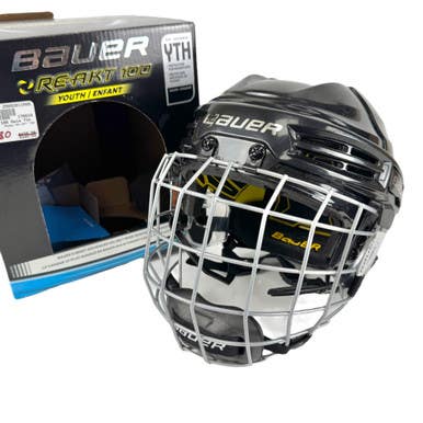 Used Bauer RE-AKT 100 Helmet Cage Combo Black XS 11506-S000290165