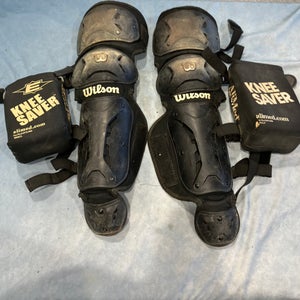 Black Youth Wilson Catcher's Leg Guards (12" Used)
