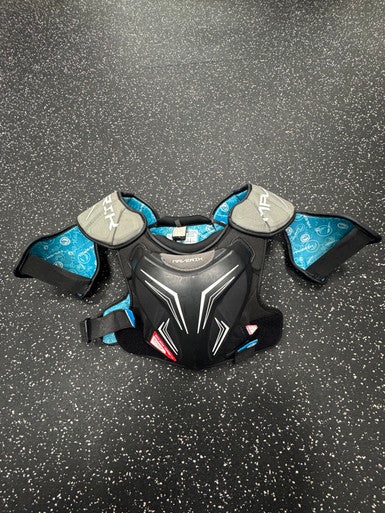 Used Maverik EKG CHEST PAD Lacrosse Shoulder Pads Black LG 11849-S000033288