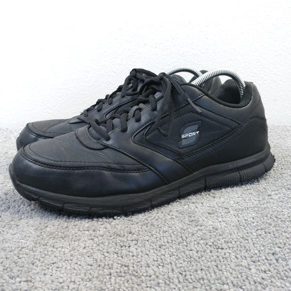 Skechers Nampa Slip Resistant Work Shoes Mens Size 11 Sneakers Black Low Top
