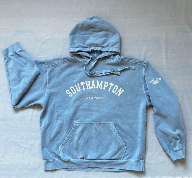Southampton New York light blue Hoodie Breezin' Up Women's L washed vintage look