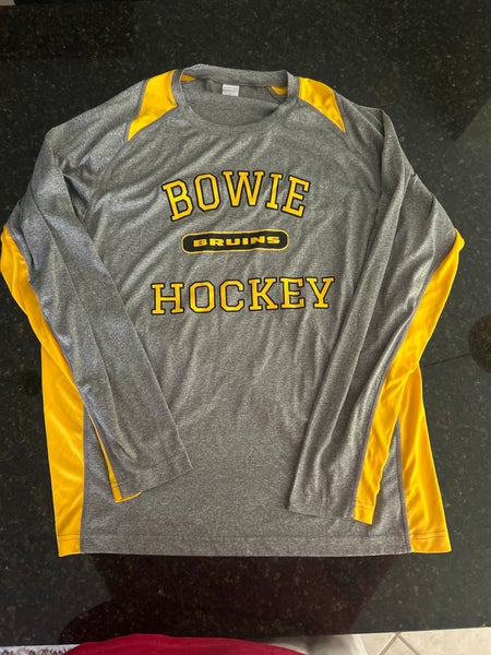 Bowie Bruins Hockey Long Sleeve Shirt (Gray, Adult L)