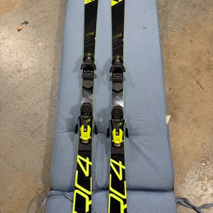 Unisex Racing 155 cm Fischer RC4 World Cup GS Skis With Bindings Max Din 10 (Used)