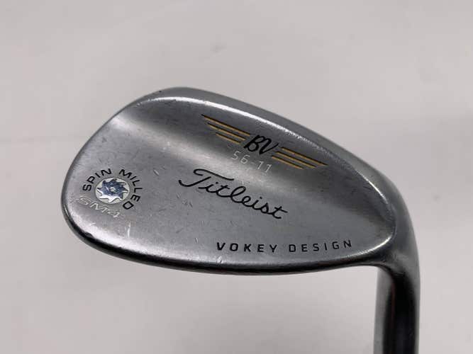 Titleist Vokey Spin Milled SM4 Chrome Sand Wedge SW 56* 11 Wedge Steel Mens RH