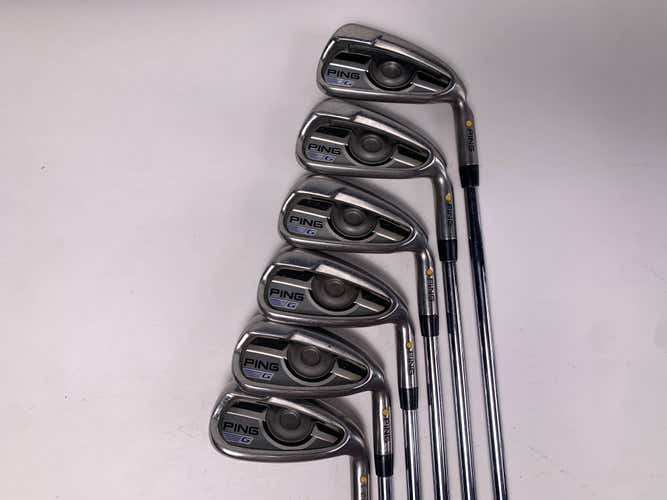 Ping G 2016 Iron Set 5-9+GW Yellow Dot 1.5* Up AWT 2.0 Stiff Steel Mens RH