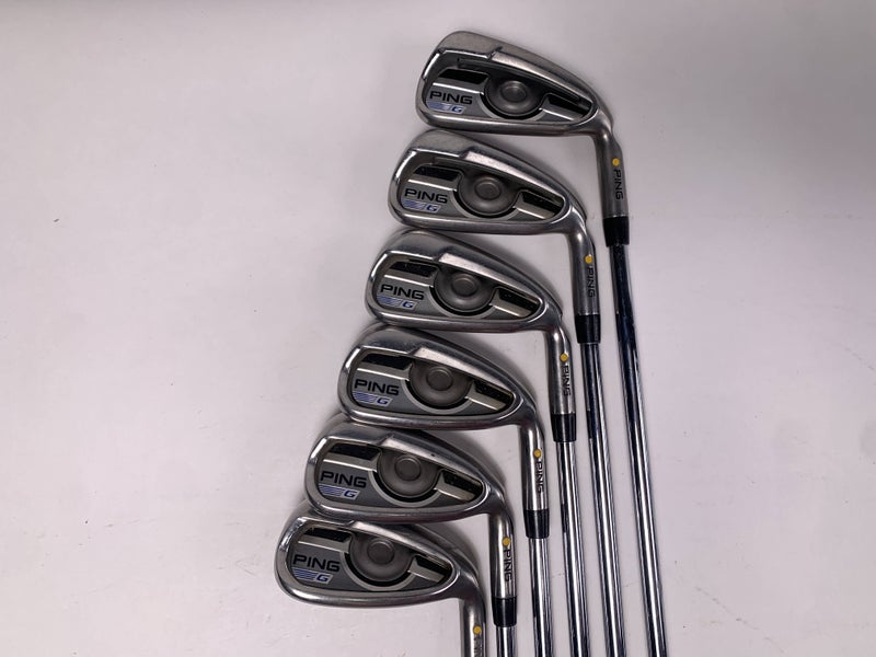 Ping G 2016 Iron Set 5-9+GW Yellow Dot 1.5* Up AWT 2.0 Stiff Steel Mens RH