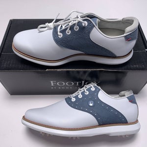 FootJoy FJ Traditions Golf Shoes White Blue Women's SZ 6 (97903)