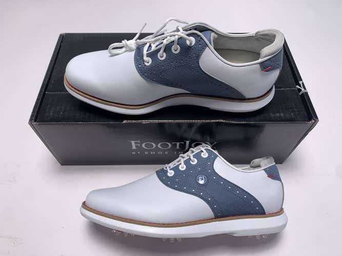 FootJoy FJ Traditions Golf Shoes White Blue Women's SZ 6 (97903)
