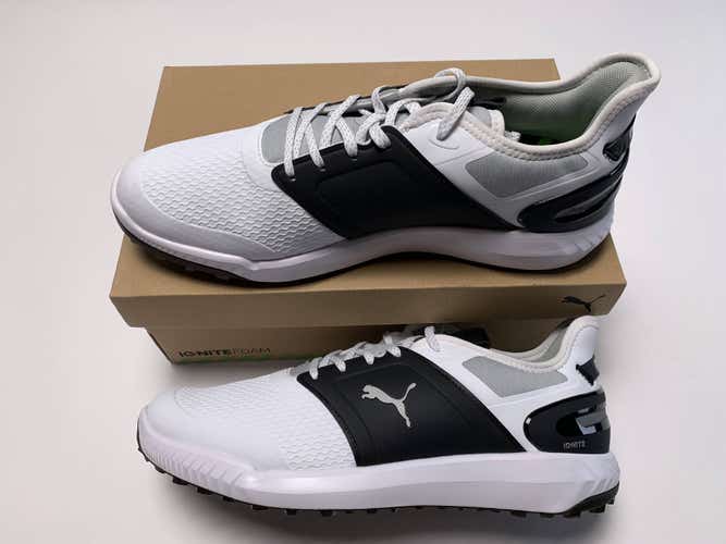 Puma Ignite Elevate Golf Shoes White Black Men's SZ 12 (376077 06)