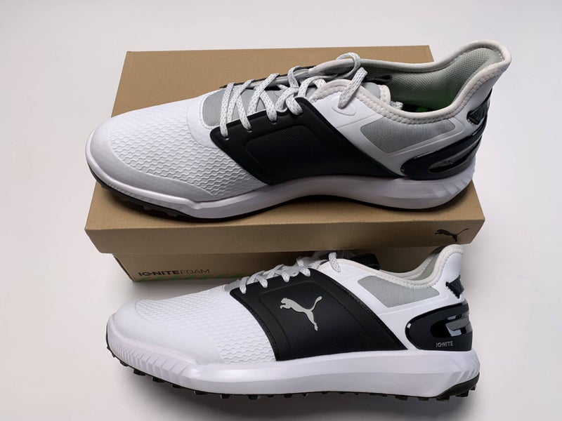 Puma Ignite Elevate Golf Shoes White Black Men's SZ 12 (376077 06)