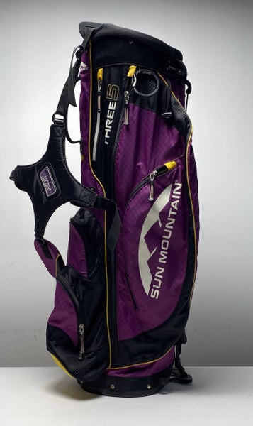 Sun Mountain Three 5 Stand Bag Purple 6-Way Divide Dual Strap Golf Bag