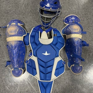 All Star Top Star Catcher's Set Ages 9-12 | New Chest Protector, Used Legs + Helmet
