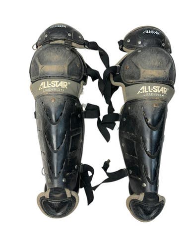Used All Star LGADV912 Catchers Leg Guards Black Junior 11835-S000200516