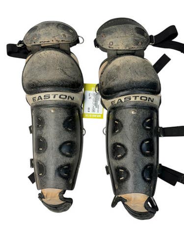 Used Easton BLACK YTH SHINGUARDS Catchers Leg Guards Black Youth 11835-S000198927
