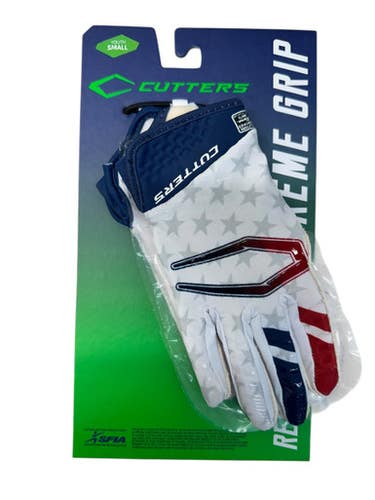 Used Cutters REV 5.0 FB Gloves Navy Blue And Red SM 11835-S000200183