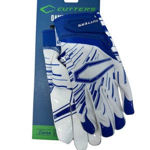 Used Cutters GAME DAY PRO FB Gloves Clear And Royal Blue MD 11835-S000200188